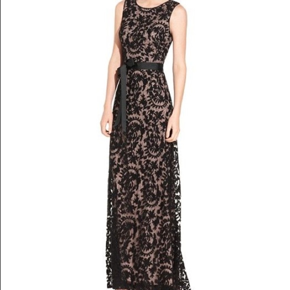 Black lace formal dress